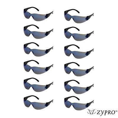 12 PACK Safety Glasses Blue Mirror Tinted Lens Protective Work Eyewear Sunglass - Image 1 of 2
