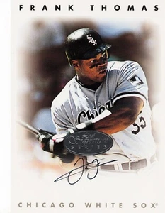 1996 Leaf Signature Series FRANK THOMAS Jumbo 5x7 Auto 0077 /1500 PSA/DNA HOF - Picture 1 of 3