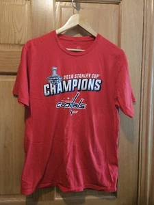 Washington Capitals 2018 Stanley Cup Champions Men’s T-Shirt Red Size Medium - Picture 1 of 3