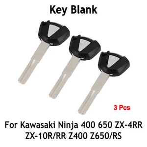 3x Llave de repuesto en blanco sin cortar para Kawasaki Ninja 400 ZX-10R ZX-10R Z650/RS Z400 - Imagen 1 de 11