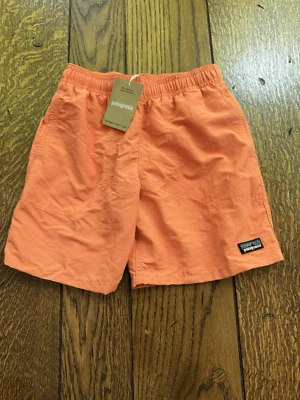Patagonia Kids Baggies Shorts 7" Lined Coho Coral Orange Size L Large 12 New - Image 1 of 4