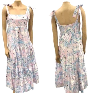 NEW Buddy Love Arlene Women's Shoulder Tie Maxi Sun Dress Swirl Color Size M NWT - Picture 1 of 6