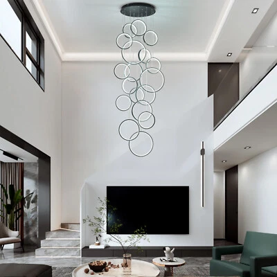 Lámpara Colgante Multi Anillo Escalera Lámpara Larga para Hogar Lámpara Decorativa Foto 1 de 4