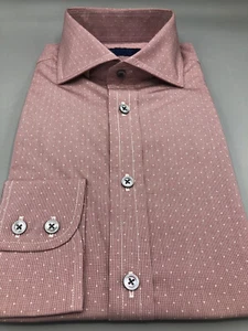 HILDITCH & KEY Burgundy & White Spotted Shirt, UK:16,5, EU:42, UVP:185£!   - Bild 1 von 12