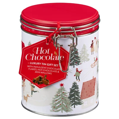 Hot Chocolate Luxury Tin Gift Set Ideal Xmas Gift Luxury Milk Chocolate Red Tin - Image 1 of 4