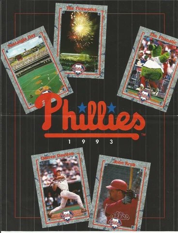 1993 Philadelphia Phillies Season Ticket Brochure Ad - Kruk, Daulton - REDUCED!! Cover