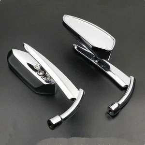 Chrome Universal Motorcycle Rearview Mirrors For Harley Honda Yamaha Kawasaki - Picture 1 of 4
