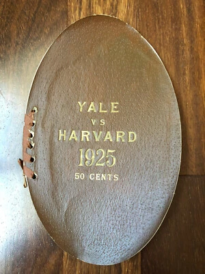 1925 Harvard vs Yale Football Shaped Program Played at Harvard Stadium! - Image 1 of 4