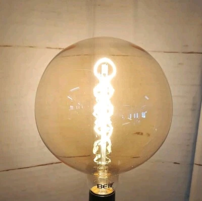 Oversized Globe Edison Bulb E26, Dimmable 6W, Amber Glass, Decorative Warm White - Image 1 of 4