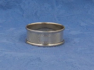 Sterling Silver Napkin Ring Birmingham 1988 Rectangle Cartouche - Picture 1 of 3
