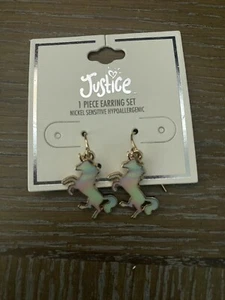 Justice Girls Rainbow Unicorn Earrings NEW - Picture 1 of 1