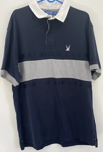 Nautica Herren Poloshirt Oberteil 2XL blau grau bestickt Logo Deck Shirt Segeln - Bild 1 von 8