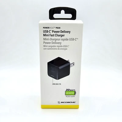 Scosche Powervolt Power Delivery Mini 20W USB-C Wall Fast Charger Black - Image 1 of 3