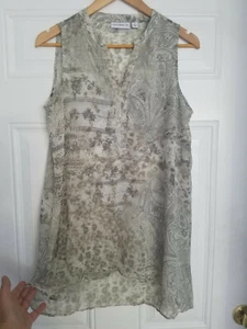 Women's Susan Graver Silky Neutral Sheer Lightweight Flowy Tunic SleevelessTop 8 - Picture 1 of 12