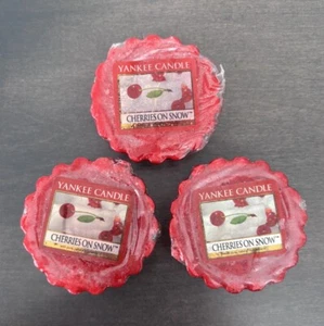 LOT OF 3 Yankee Candle Retired CHERRIES ON SNOW Tarts Wax Melts RARE Sealed - Picture 1 of 2