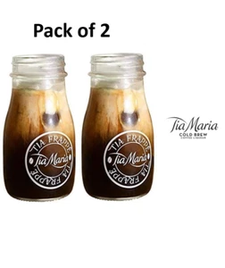 2 x Tia Maria coffee liquor frappe mason jar. Tia Maria Glass Tia Maria Glasses - Picture 1 of 7