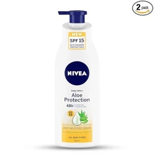 NIVEA Aloe Protection Unisex Body Lotion,SPF 15,AloeVera Extracts, Deep Moisture - Picture 1 of 6