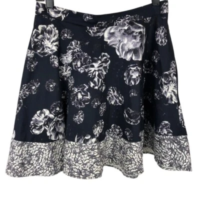 Prabel Garung Target Black Floral Print Flare A-Line Skirt Fairy Whimsigoth 6 - Image 1 of 4