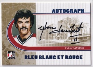 2008-09 ITG Bleu Blanc et Rouge Autographs Bleu #AYL Yvon Lambert AUTO /40*