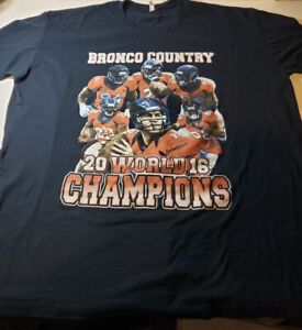 Bronco Country Denver Broncos 2016 World Champions Alstyle T Shirt Size 2XL 
