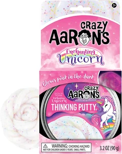 Crazy Aarons Thinking Putty 4-Inch Mini Tin Glow Enchanting Unicorn Thinking Put - Picture 1 of 12