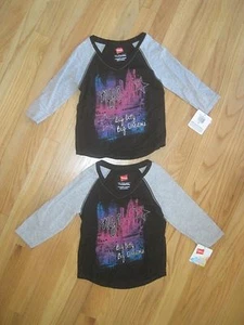 Twin girls NYC NEW YORK CITY BLACK GRAY tops shirts NWT 4 5 - Picture 1 of 6