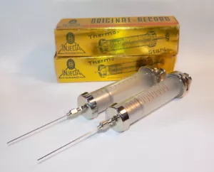 ✨ Lot de 2x10ml Vintage Injecta Record (Allemagne) Thermo-Stahl 200°C - Bild 1 von 2