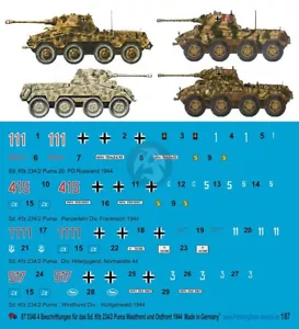Peddinghaus 1/87 (HO) Sd.Kfz.234/2 Puma alemán AFV marcas de la Segunda Guerra Mundial 1944 (4vh) 3348 - Imagen 1 de 1
