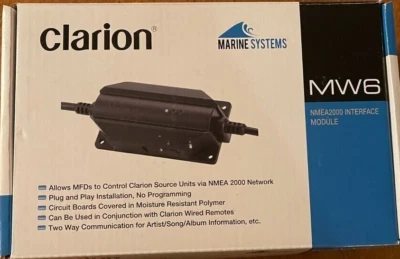 Clarion MW6 Marine NMEA 2000 módulo de interface adaptador remoto IPX5 para receptores - Imagem 1 de 4