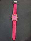 Geneva G-100-Rpg-Sil Quartz Watch Hot Pink With Rhinestone Rim