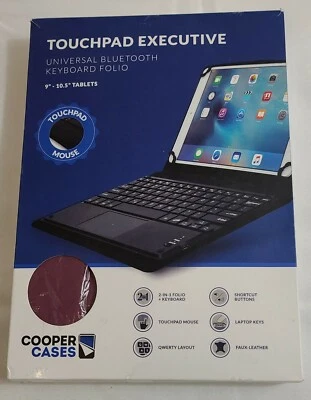 Cooper Touchpad Executive Universal Bluetooth Keyboard Folio 9-10.5" Color-Wine - Image 1 of 4
