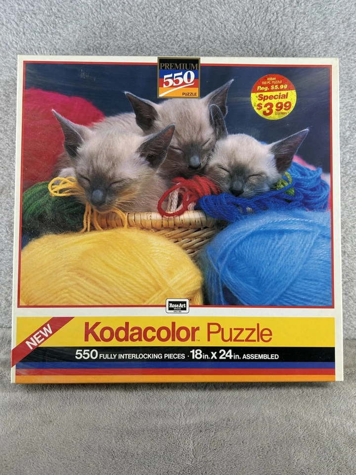 Rompecabezas de colección Kodacolor 550 piezas artista gatitos en hilo - ¡SELLADO! Foto 1 de 4