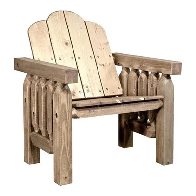 Montana Woodworks Homestead 17.5" Transitional Wood Deck Chair in Brown - Image 1 of 4
