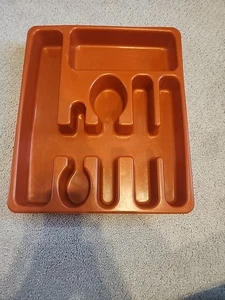 Vintage Orange Silverware Flatware Tray Utensil Holder Organizer MCM Retro - Picture 1 of 4
