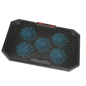 Laptop Cooling Pad 5 Fans Heat Dissipation Adjust Height Cooler Stand With R NEW - Afbeelding 1 van 12