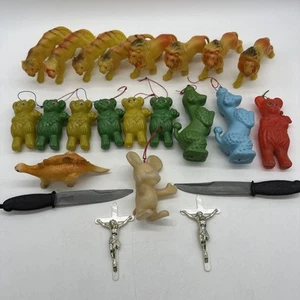 Vintage Plastic Blow Mold Toy Carnival Midway Fair Prize Animal Figure Lot of 23 - Picture 1 of 9