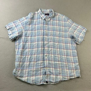 Untuckit Matisco Shirt Mens XXL Blue Plaid Linen Button Up Wrinkle Resistant - Picture 1 of 9