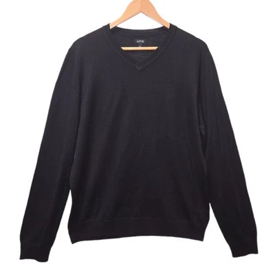 Apt 9 Merino Men's V-Neck Sweater  |  Black  |  Large - Image 1 of 4