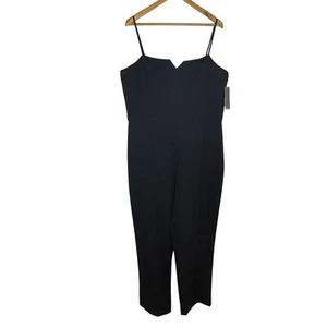Julia Jordan NEW Black Jumpsuit Size 16 Spaghetti Strap Ankle Party Minimalist - Picture 1 of 9