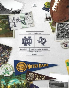 2025 Notre Dame Fighting Irish vs Texas A & M Aggies Football Program MT - Bild 1 von 1