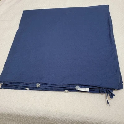 Funda nórdica SFERRA Queen azul marino 100 % algodón egipcio hecha en Italia Foto 1 de 4