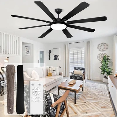 72" Ceiling Fan with Light and Remote - Large Indoor Outdoor Ceiling Fan 6 Sp... - Image 1 of 4