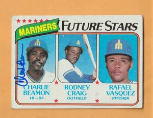 Charlie Beamon Seattle Mariners AUTO Signed 1980 Topps Laney College - Picture 1 of 2