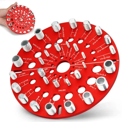 ESDABEM Nut and Bolt Thread Checker - 30 Standard and Metric Bolt Size Finder Bolt an...