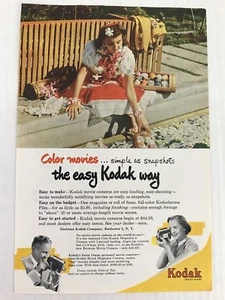 Kodak Color Movies Camera Vtg 1951 Print Ad - Picture 1 of 3