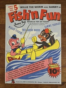 Vintage Rare Tippy Top Toy Willie The Worm and Sammy Fish'n Fun Miracle Toy No.5 - Picture 1 of 3