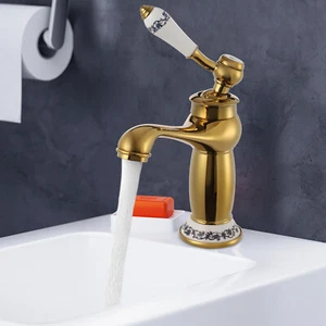 Grifo de lavabo de latón retro grifo baño lavabo mezclador antiguo - Imagen 1 de 15