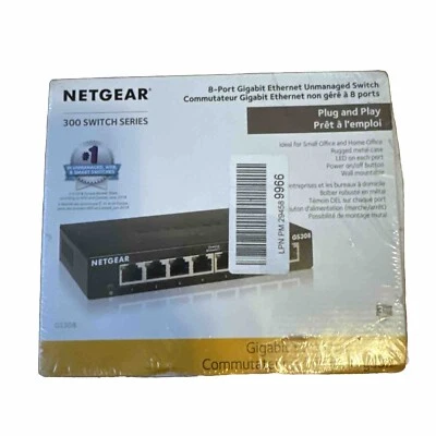 NETGEAR 8-Port Gigabit Ethernet Unmanaged Switch (GS308) - Home Network Black - Image 1 of 2