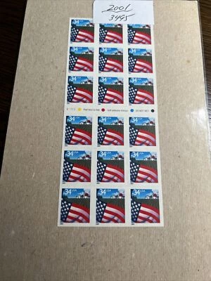 Scott#3495a-2001 Flag Over Farm 34¢ ATM Booklet 18 Stamps MNH-NIP - Image 1 of 2