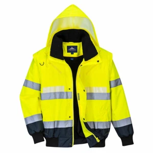 GLOWTEX 3 IN 1 BOMBER JACKET YELLOW/NAVY SIZES S-4X EN 342 CERTIFIED G465 - Picture 1 of 1